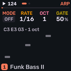 Arpeggiator page