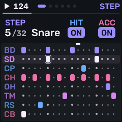 Drum step grid