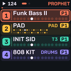 Stage showing played notes over the waveform
