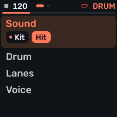 Drum EDIT map with pages in the selected category