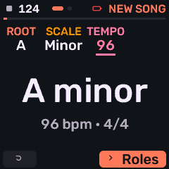 New song key and tempo