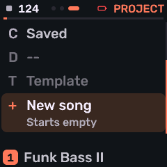 Project new song entry