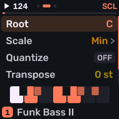 Scale settings list