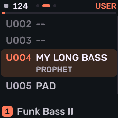 User slot list